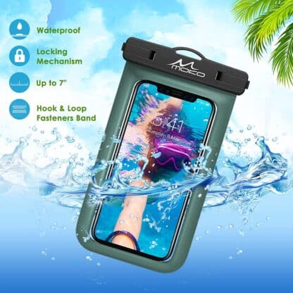 Roll over image to zoom in MoKo Waterproof Phone Pouch, Underwater Cellphone Case