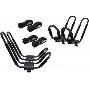 TMS® 2 Pairs J-Bar Rack HD Kayak Carrier Canoe Boat Surf Ski Roof Top Mount Car SUV Crossbar