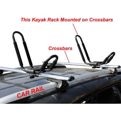TMS® 2 Pairs J-Bar Rack HD Kayak Carrier Canoe Boat Surf Ski Roof Top Mount Car SUV Crossbar