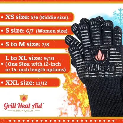 GRILL HEAT AID BBQ Gloves Heat Resistant 1,472℉ Extreme.