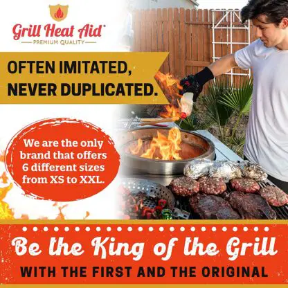 GRILL HEAT AID BBQ Gloves Heat Resistant 1,472℉ Extreme.