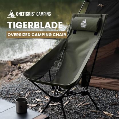 OneTigris Tigerblade High Back Camping Chair with Pillow Design