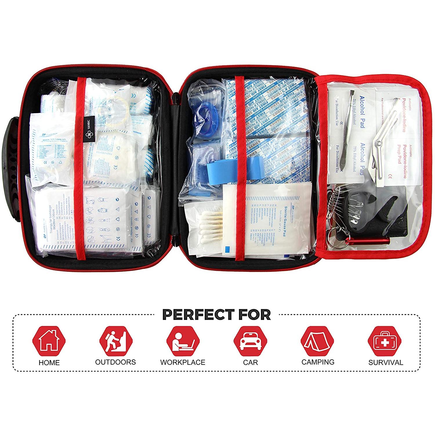 Super Mom First Aid Kit, 85 Piece Set, Compact and Portable for Home,  Camping, Vehicle, Emergency or Travel Safety, Treat Cuts, Scrapes, Burns  and