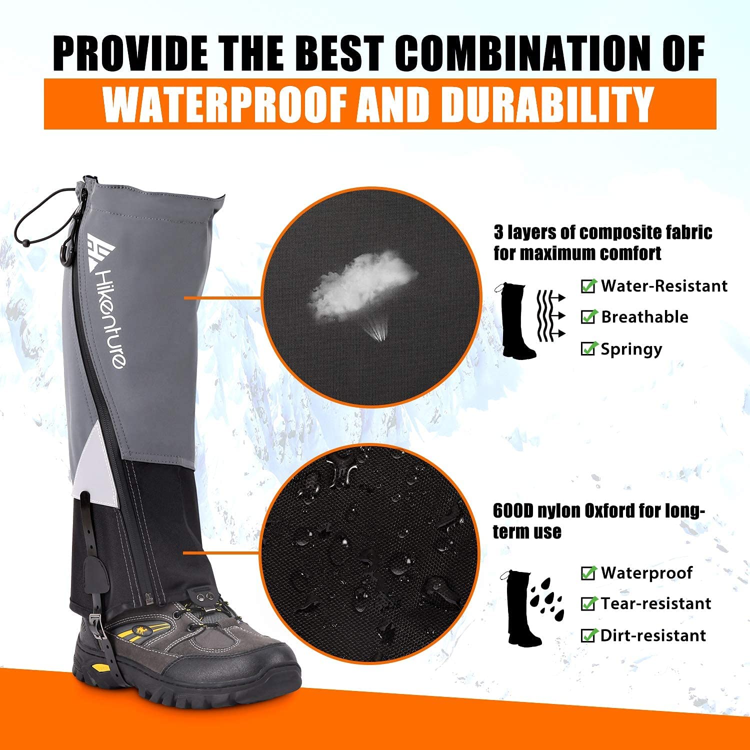 Waterproof Zip-Off Leg Gaiters
