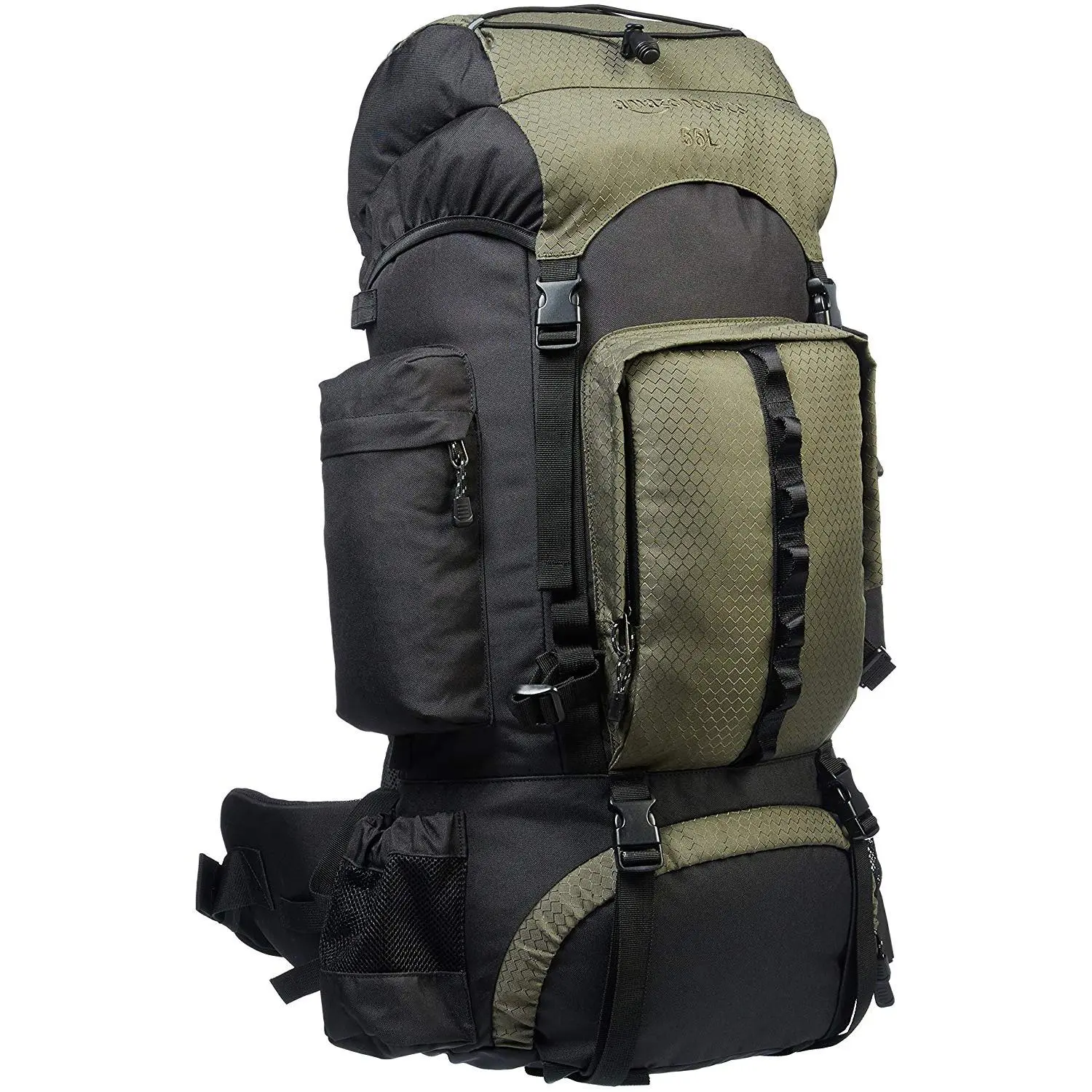 AmazonBasics Internal Frame 55L Hiking Backpack with Rainfly