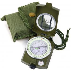 Sportneer Military Lensatic Sighting Compass with Carrying Bag, Waterproof and Shakeproof, Army Green