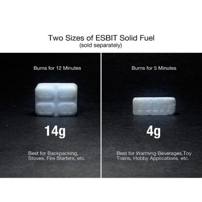 Esbit 1300-Degree Smokeless Solid 14g Fuel Tablets for Backpacking, Camping, and Emergency Prep
