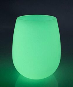 4 Pack Silicone Wine Glasses – Glow in The Dark Cups (12 oz / 350 ml) - Unbreakable, Portable and Durable