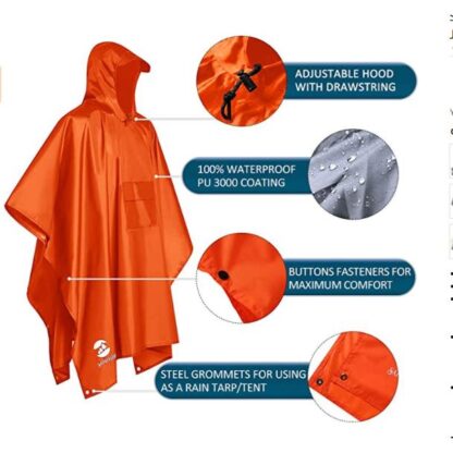 waterproof lightweight packable rain poncho