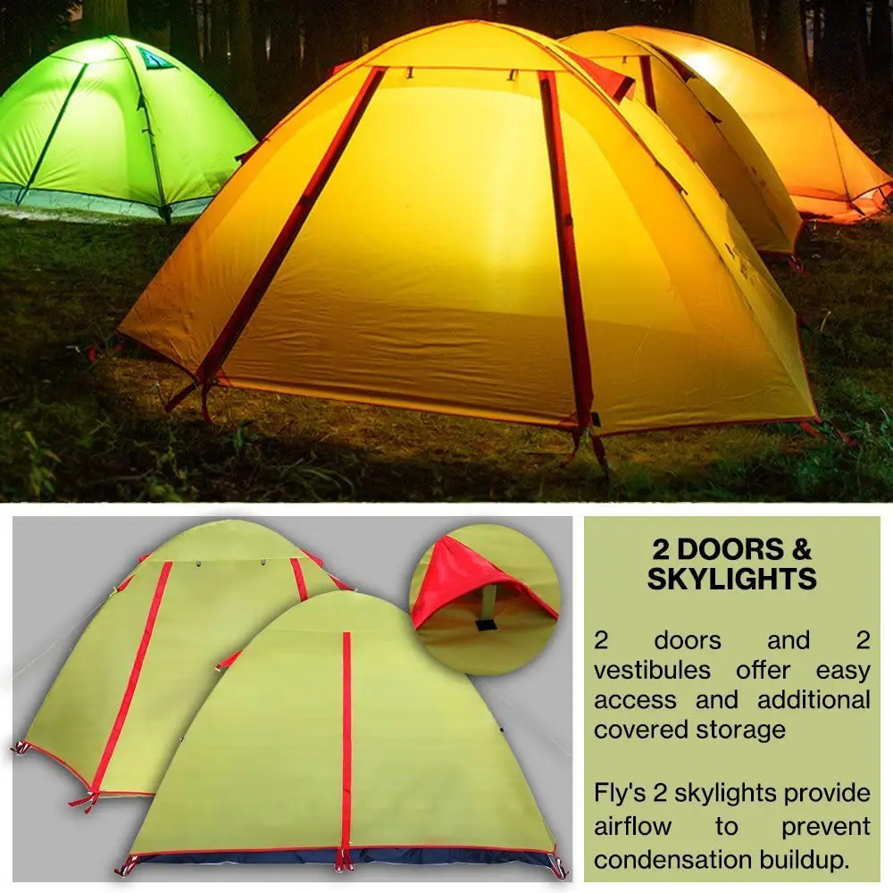 Waterproof Double Layer 2-3 Person 3-Season Tent