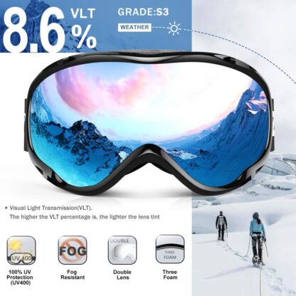 Snow Goggles - UV Protection, Anti-Fog