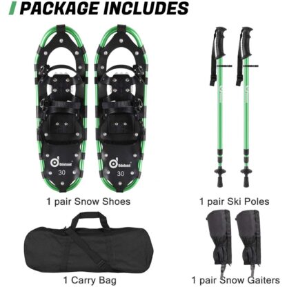 SNOWTREK Aluminum Snowshoes for Kids, Youth and Adults with Carrying Bag