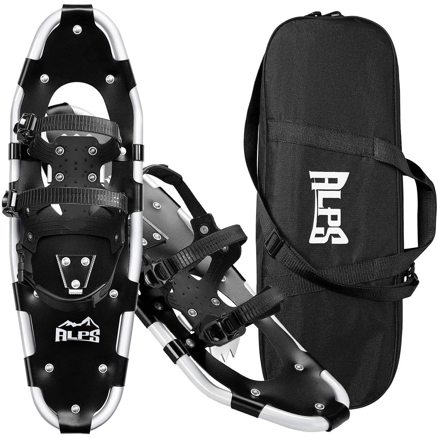 ALPS 22/25/27/30 Inches Snowshoes for Men， Women, Aluminum Snow Shoes for All Terrain with Fully Adjustable Binding and Carry Bag