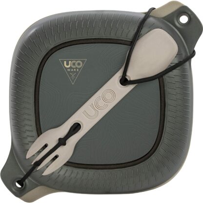 UCO 4-Piece Camping Mess Kit with Bowl, Plate and 3-in-1 Spork Utensil Set