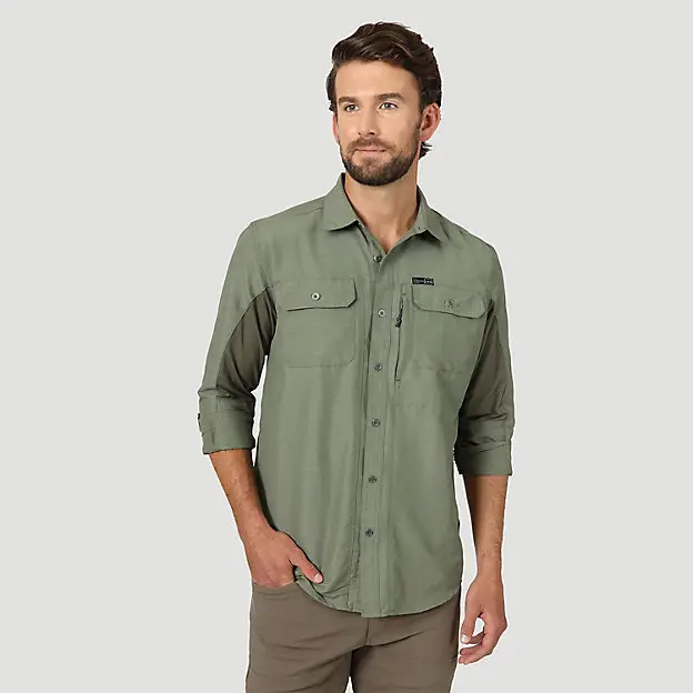 Wrangler - Mens Thermal Long Sleeve Shirt - (Size X-Large, Black