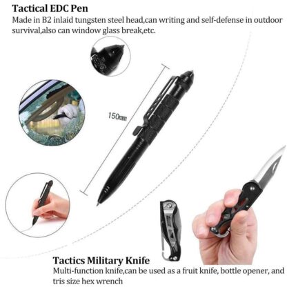 15 in 1 Emergency Survival Kit, Trekoo Outdoor Gear Tool with Bracelet,Wood Cutter,Tactical Pen for