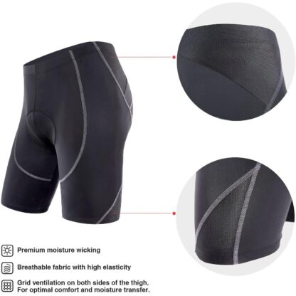 Sportneer Men's Cycling Shorts Biking Bike Bicycle Pants Half Pants 4D Coolmax Padded, Comfort, Anti-Slip Design, Breathable & Absorbent