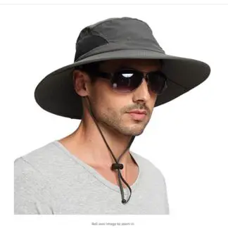 Sun Hat Wide Brim Mesh Drawstring Packable Sun Protection Men