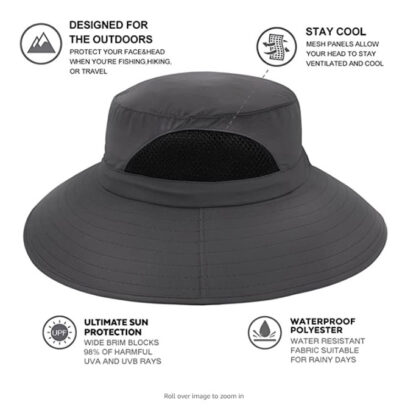 EINSKEY Unisex Wide Brim Sun Hat Summer UV Protection Bucket Hat Foldable Fishing Hat