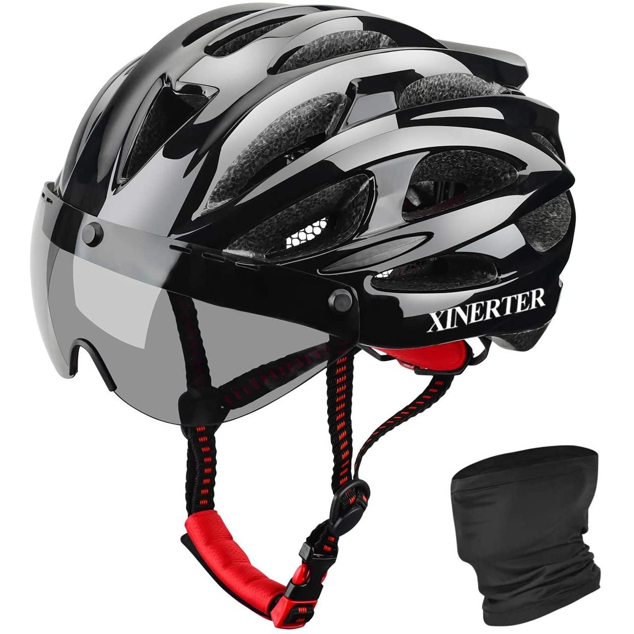 Bike Helmet with Detachable Magnetic Goggles & Face Shield