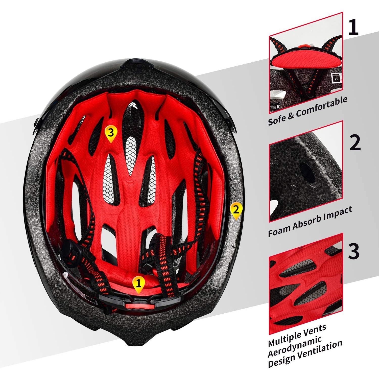 Bike Helmet with Detachable Magnetic Goggles & Face Shield