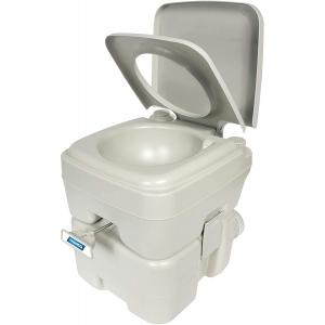 Camco 41541 Standard Portable Travel Toilet, Designed for Camping, RV, Boating And Other Recreational Activites (5.3 gallon), White