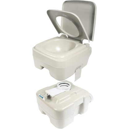 Camco 41541 Standard Portable Travel Toilet, Designed for Camping, RV, Boating And Other Recreational Activites (5.3 gallon), White