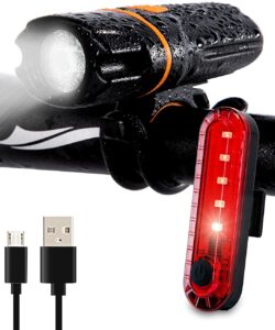 Wastou Bike Lights Super Bright Bike Front Light 1200 Lumen IPX6 Waterproof 6 Modes Cycling Light Flashlight Torch USB Rechargeable Tail Light