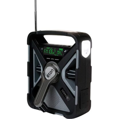 Eton Ultimate Camping Am/FM/NOAA Radio with S.A.M.E Technology, Smartphone Charging, Bluetooth, Giant Ambient Light and Solar Panel, NFRX5SIDEKICK