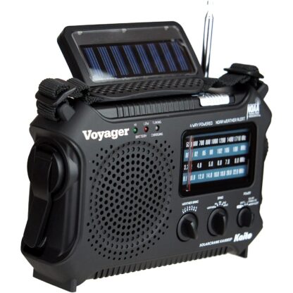 Kaito KA500IP-BLK Voyager Solar/Dynamo AM/FM/SW NOAA Weather Radio with Alert and Cell Phone Charger