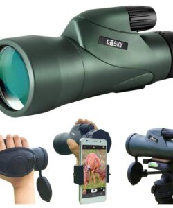 Gosky 12x55 High Definition Monocular Telescope and Quick Smartphone Holder - 2018 Newest Waterproof Monocular -BAK4 Prism for Wildlife Bird Watching Hunting Camping Travelling Wildlife Secenery