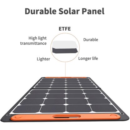 Jackery SolarSaga 100W Portable Solar Panel for Explorer 160/240/500/1000 Power Station, Foldable US Solar Cell Solar Charger with USB Outputs for Phones