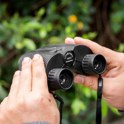 Aurosports 10x25 Folding High Powered Binoculars with Weak Light Night Vision Clear Bird Watching Great for Outdoor Sports Games and Concerts
