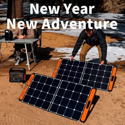 Jackery SolarSaga 100W Portable Solar Panel for Explorer 160/240/500/1000 Power Station, Foldable US Solar Cell Solar Charger with USB Outputs for Phones