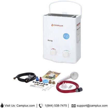 Camplux 5L Outdoor Portable Water Heater,1.32 GPM Tankless Propane Gas Water Heater