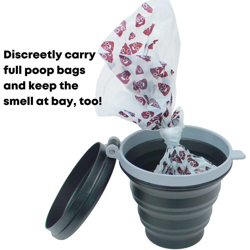 Walk Star Expandable Dog Waste Caddy, Full Poop Bag Carrier Holds Smelly Poop Bags Locking in Odours and Germs