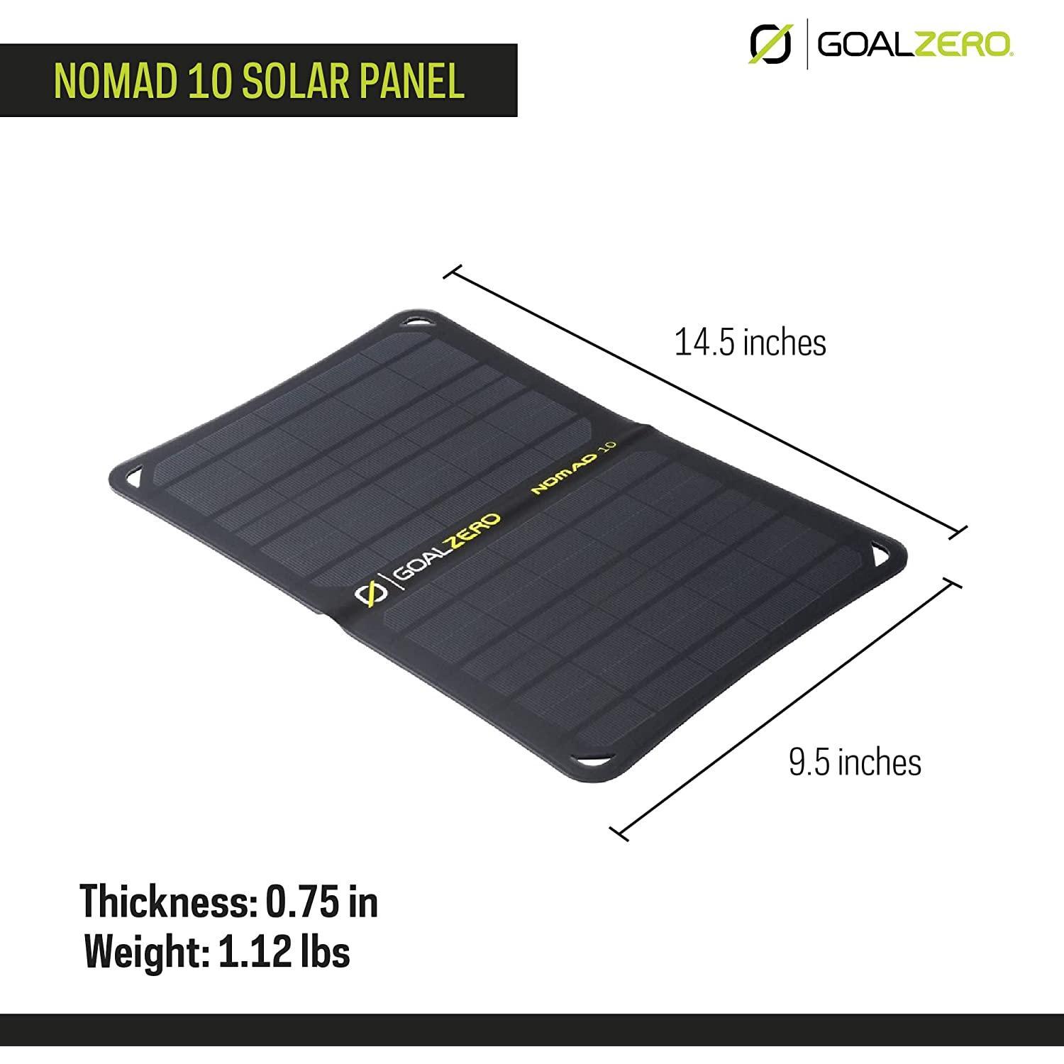 Goal Zero Nomad 10, Foldable Monocrystalline 10 Watt Solar Panel