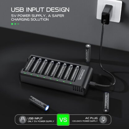 POWEROWL 8 Bay AA AAA Battery Charger