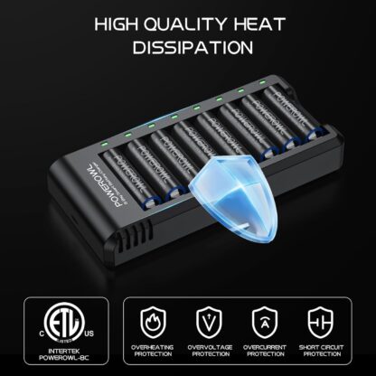 POWEROWL 8 Bay AA AAA Battery Charger