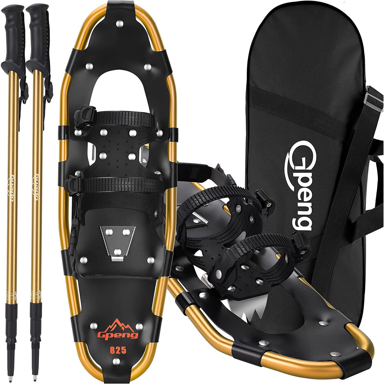 Lightweight Snowshoes with Trekking Poles and Carrying Tote Bag