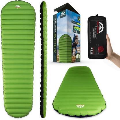 Ultralight 17oz Camping Sleeping pad- Gear Doctors ApolloAir - Compact, Warm 5.2 R-Value 4 Season Air Mattress, Perfect for Backpacking, Hiking - Lightweight Inflatable & Compact Sleep Pad