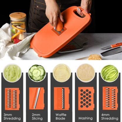 Collapsible Cutting Board, 9-in-1 Multifunctional Cutting Board, Foldable Chopping Board with Colander, Kitchen Vegetable Washing Basket Silicone Dish Tub for BBQ Prep/Picnic/Camping