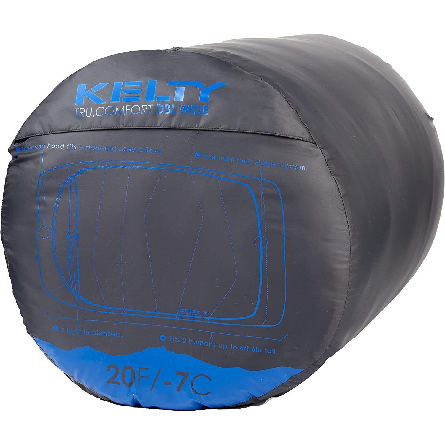 Kelty Tru.Comfort Doublewide 20 Degree Sleeping Bag – Two Person Synthetic Camping Sleeping Bag for Couples & Family Camping