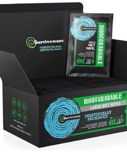 Surviveware Biodegradable Wet Wipes 40 Individually Wrapped Wipes