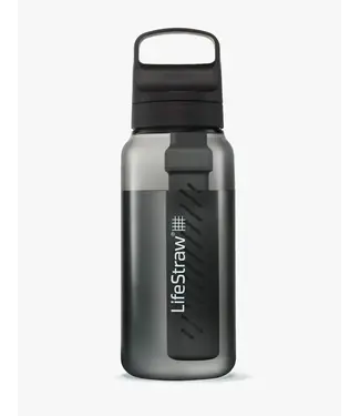 LifeStraw Go Series – BPA-Free Water Filter Bottle for Travel and Everyday use removes Bacteria, parasites and microplastics, Improves Taste