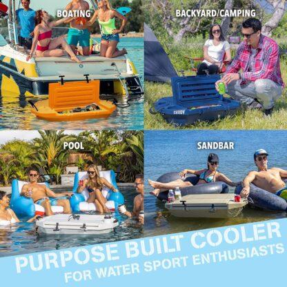 Cuddy Floating Cooler and Dry Storage Vessel – 40QT – Amphibious Hard Shell Design