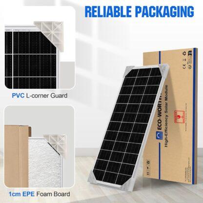 ECO-WORTHY 200W Solar Panel Monocrystalline 12V High-Efficiency PV Module for RV Trailer Motorhome Home Roof Battery