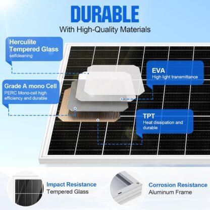 ECO-WORTHY 200W Solar Panel Monocrystalline 12V High-Efficiency PV Module for RV Trailer Motorhome Home Roof Battery