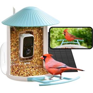 NETVUE by Birdfy Smart Bird Feeder with Camera: Auto Capture Bird Videos and Notify, Permanently Collect Fun Clips, Bird Feeder Outdoor, Bird House with Camera