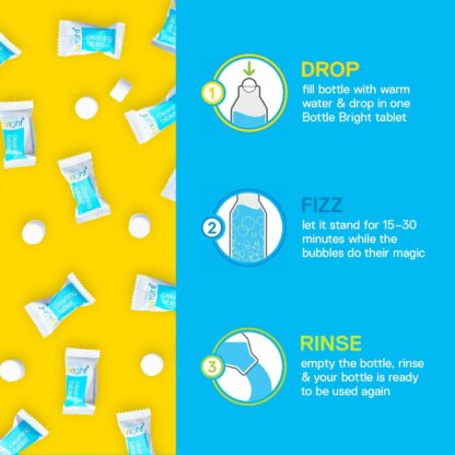 Bottle Bright Biodegradable All natural Effervescent Bottle Cleaning Tablets